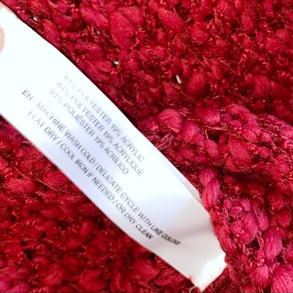 Band of Gypsies | Open Knit Sweater Red Crop Small - Picture 11 of 13